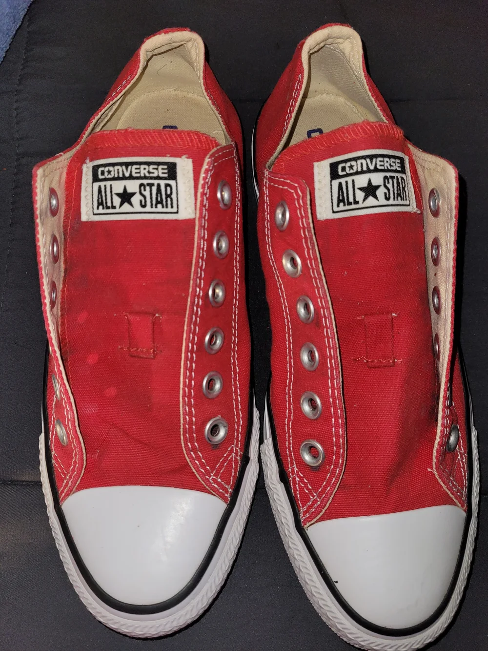 Converse All Star Kids Red Slip-On Canvas Sneakers